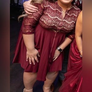 Maroon Lace Dress